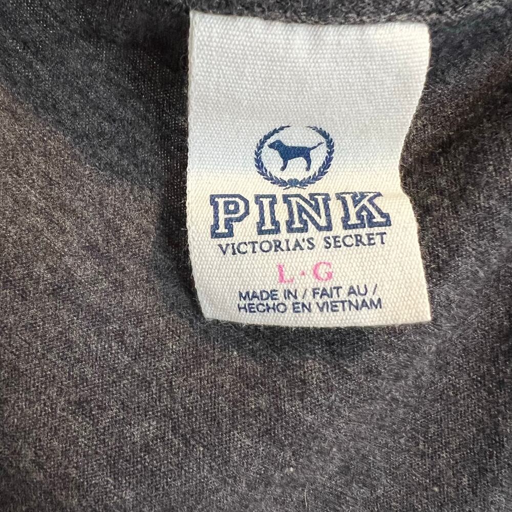 Vtg Pink Victorias Secret Rare Retro Gray Y2k Sequin Bling T-Shirt Size L - Picture 4 of 8